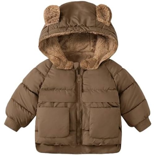 TUONROAD Baby Girls Coats for 6 Months-5 Years Toddlers Boy Winter Jacket Warm Bear Hooded Outdoor Coats Size 5