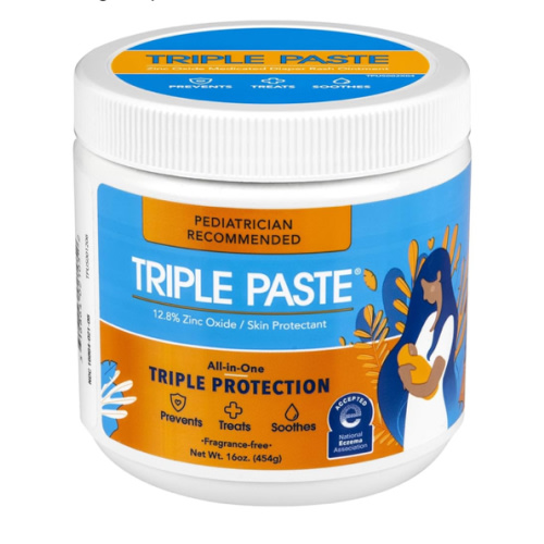 Triple Paste Diaper Rash Cream for Baby - 16 Oz Tub - Zinc Oxide Ointment Treats, Soothes and Prevents Diaper Rash - Pediatrician-Recommended Hypoallergenic Formula with Soothing Botanicals
