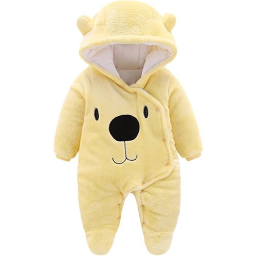 Fairy Baby Newborn Baby Snowsuit Bear Outfit Footie Romper Winter Thick Fleece Jumpsuit Infant Coat for Girls Boys 0-12M