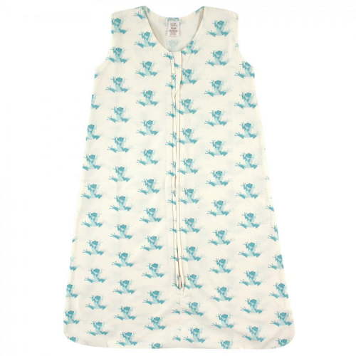 Touched by Nature Baby Organic Cotton Sleeveless Wearable Sleeping Bag, Sack, Blanket, Geometric Frog, 12-18 Months