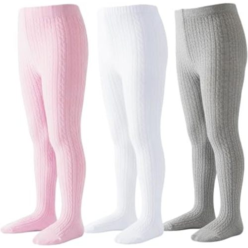 Baby Girls Tights Thick Cable Knit Tight Solid Footed Winter Warm Leggings