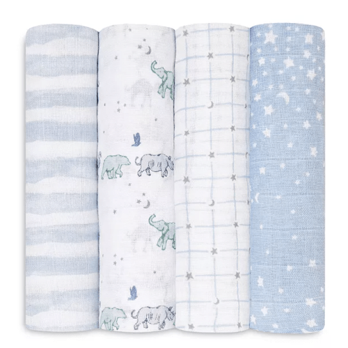 Aden and Anais 4 Pk. Printed Classic Swaddles