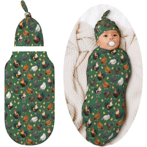 Rooster Swaddle Blankets Soft Receiving Blanket Baby Swaddle Wrap for Baby Girls Boys
