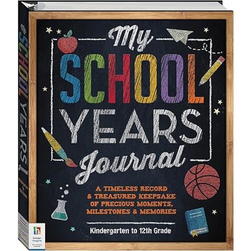 Hinkler: My School Years Journal - Preserve Memories of Children, Kindergarten to Grade 12, Store Certificates & Medals, Comes with Height Chart