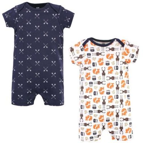 Hudson Baby Infant Boys Cotton Rompers, Forest, 9-12 Months