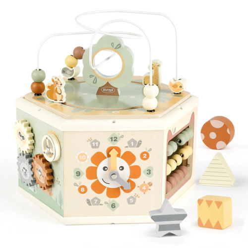 Joyreal 11-in-1 Wooden Activity Cube for Toddlers