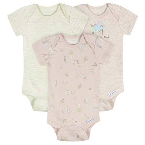 3-Pack Baby Neutral Park Life Short Sleeve Onesies® Bodysuits