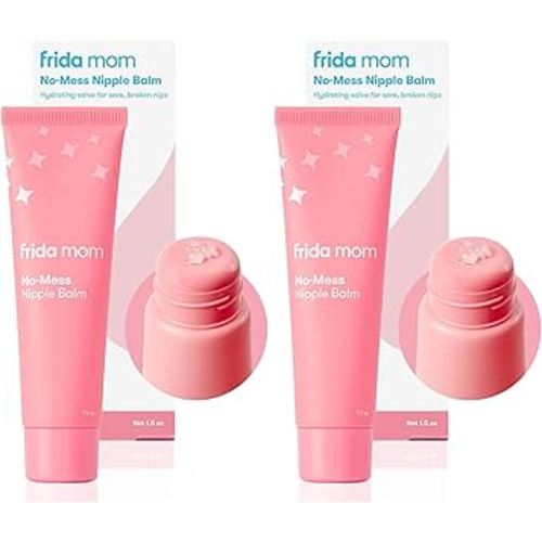 Frida Mom Nipple Cream, No-Mess Nipple Balm Moisturizer for Hydration, Gentle for Baby & Mom, 1.5fl oz (Pack of 2)
