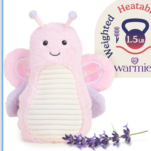 warmies Microwavable & Weighted Stuffed Animals, Butterfly - Heated Stuffed Animal Plushie for Warmth & Comfort - Cute Soft Plush Toys for Adults & Children (Boys, Girls, Babies & Toddlers)