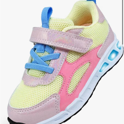 YESKIS Toddler Boys Girls Light Up Shoes LED Flashing Lightweight Mesh Breathable Adorable Running Sneakers for Toddler and Little Kid