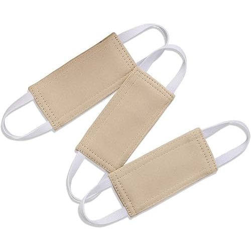 PONY DANCE Nursery Door Latch Cover Silencer - Door Closer Jammer Cushion for Baby Good Sleep Universal Knob Latch Silence Cover for Quiet, W 4 x L 2 inches, Pack-3, Biscotti Beige