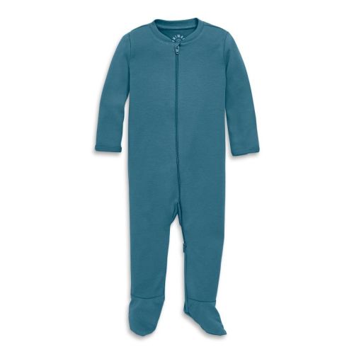Primary Baby Organic Zip Footie in Slate Blue Size 0-3 Months
