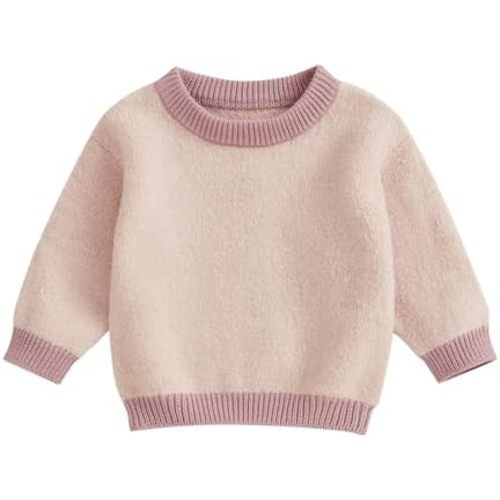 Newborn Infant Baby Girl Boy Knit Sweater Crewneck Pullover Long Sleeve Chunky Sweater Toddler Fall Winter Clothes