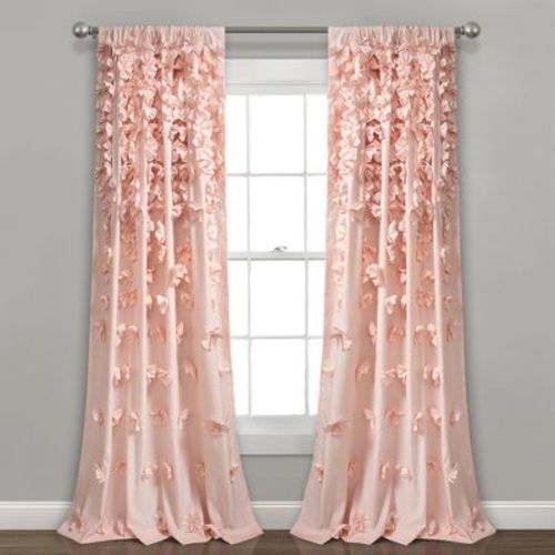 Lush Décor Riley Window Curtain Panel Blush Single 54x84