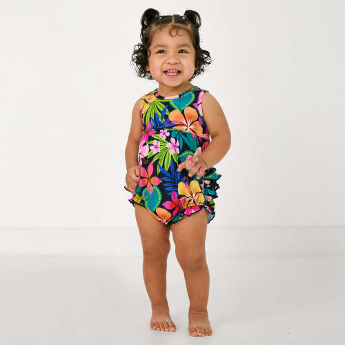 Jungle Blooms Bubble Romper | Little Sleepies