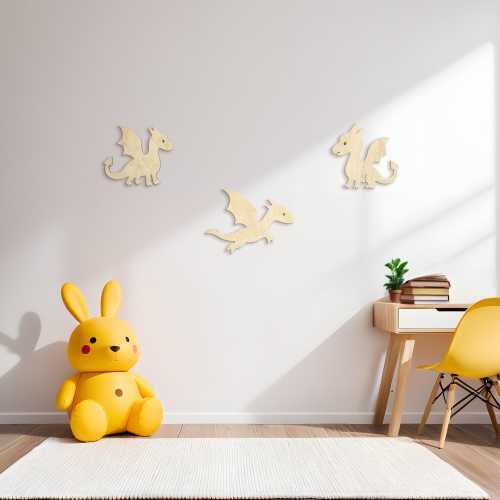 Wooden nursery dragon, Montessori wall art, fantasy wall decor, sign for nursery, nerd gifts, 3d wall art, baby shower gift, nursery decor