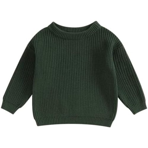 Newborn Toddler Baby Girl Boy Knit Sweater Round Neck Sweatshirt Long Sleeve Tops Pullover Fall Winter Clothes