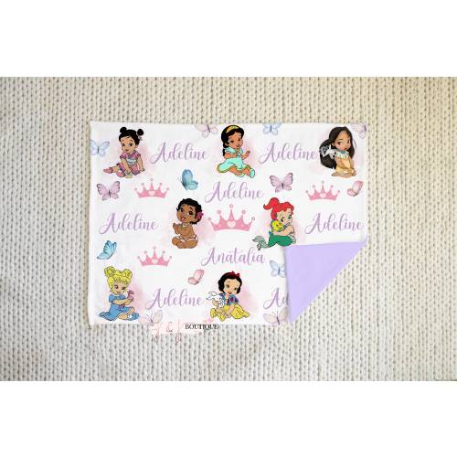 Baby princess blanket, custom name blanket, personalized baby blanket