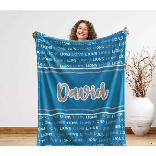 Custom Detroit Gift, Personalized Sports Blanket, Football Throw, Man Cave Gift, Tailgate Essential, Stadium Blanket, Christmas Gift for Fan