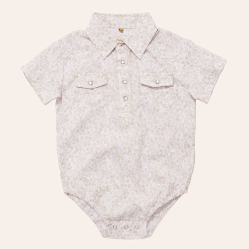 Rafter C Outdoors Infant Boys' White Paisley Print Pearl Snap Western Onesie | Cavender's