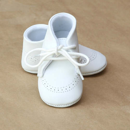 L'Amour Infant Boys White Leather Boot Crib Shoe – Petit Foot