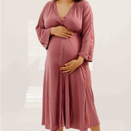 Amelia Labor & Postpartum Gown in Dusty Rose – Lila