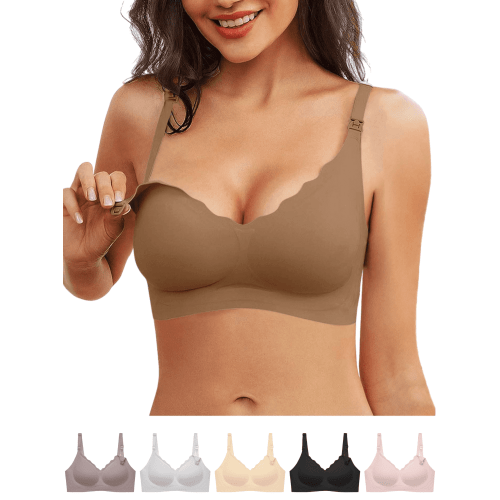 Xdegoge Nursing Bras for Breastfeeding No Underwire Seamless Comfortable Maternity Bras Wireless Full Coverage Support Pregnancy Soft Bralette