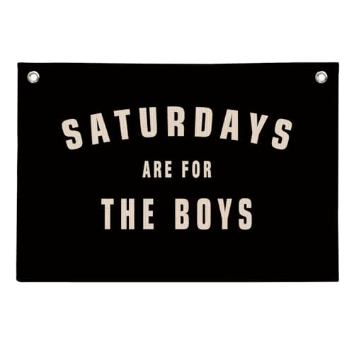 NaZaUK Boy Nursery Playroom Decor, Boys Wall Hanging Poster Hanger Frame Canvas Banner, Black Hanging Banner Flag Wall Art Decor for Kids Nursery Boy Room Bedroom Playroom, 20x30 Inch