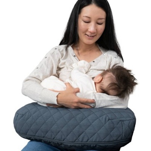 Boppy Luxe Nursing Pillow - Solid Slate Blue Quilted