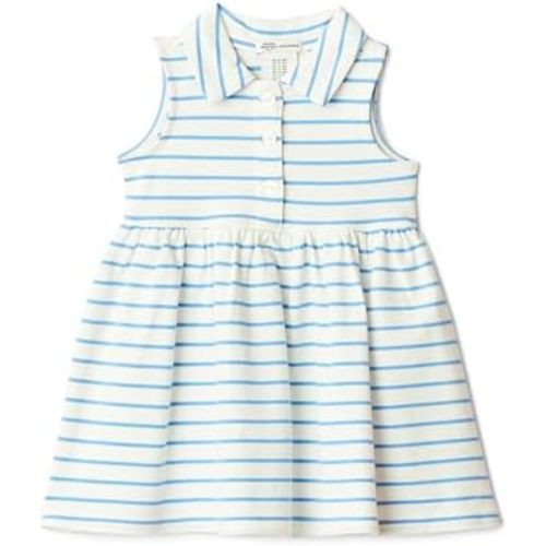 Amazon Essentials x Sofia Grainge Toddlers and Baby Girls' Cotton Pique Sleeveless Dress