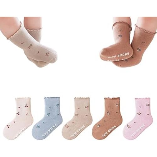 Baby Toddler Girls Ruffle Socks Little Girl Frilly Dress Socks for Newborn Infant Crew Cotton