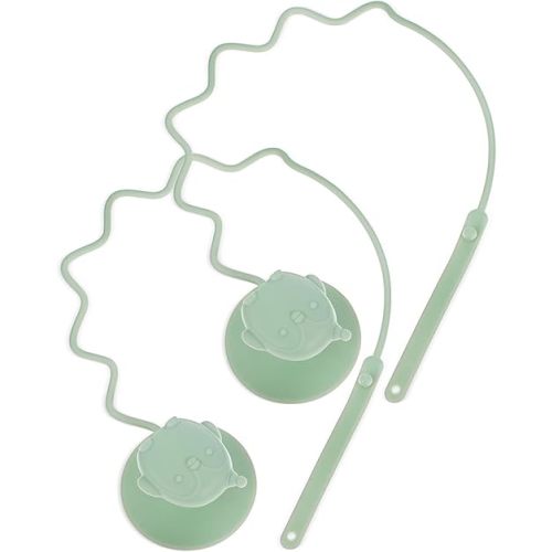 Milisten Baby Utensils Spoons Silicone Training Spoon Fork Holder Suction Cup Fork 1 Pair Prevent Chain Drop