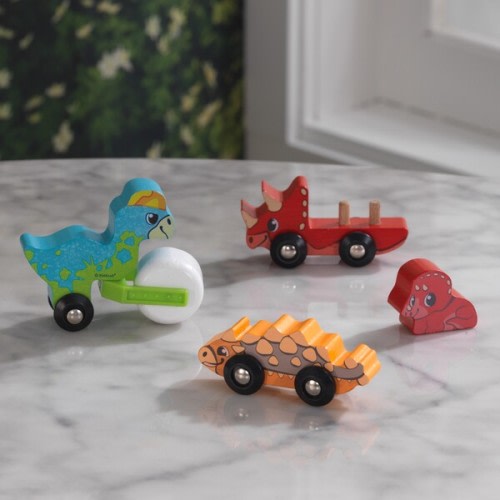 Adventure Tracks™: Dino World Prehistoric Pals: Rollers Wooden Train Track Vehicles - KidKraft | Maisonette