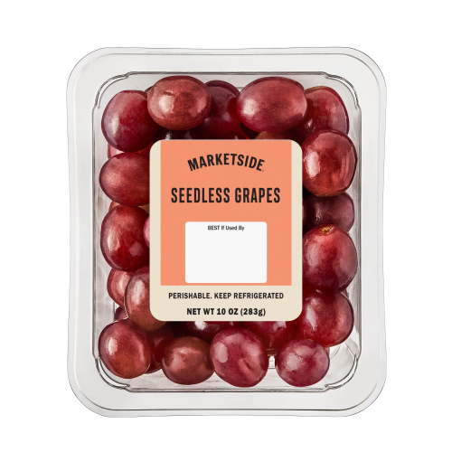 Marketside Seedless Whole Grapes 10 oz Tray, Ready to Eat, Reclosable for Freshness