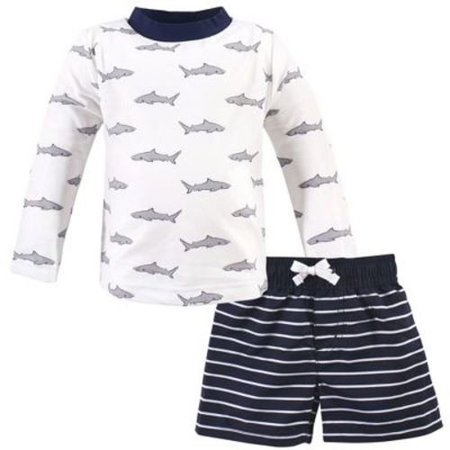 Hudson Baby Infant Boy Swim Rashguard Set, Gray Shark, 6-9 Months