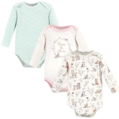 Luvable Friends Hudson Baby Long-Sleeve Bodysuits 3pk, Mystic Woods Fantasy, 3-6M