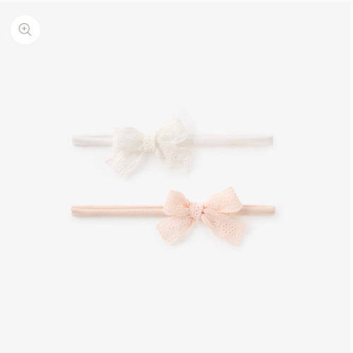 Eyelet Lace Bow Headband 2 Pk – Elegant Baby