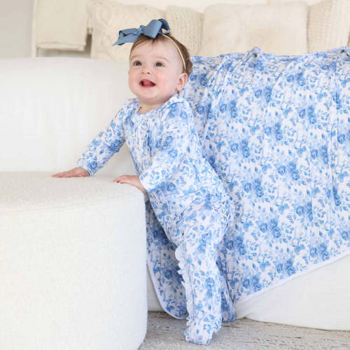 Betsy's Blooms Ruffle Zipper Footie