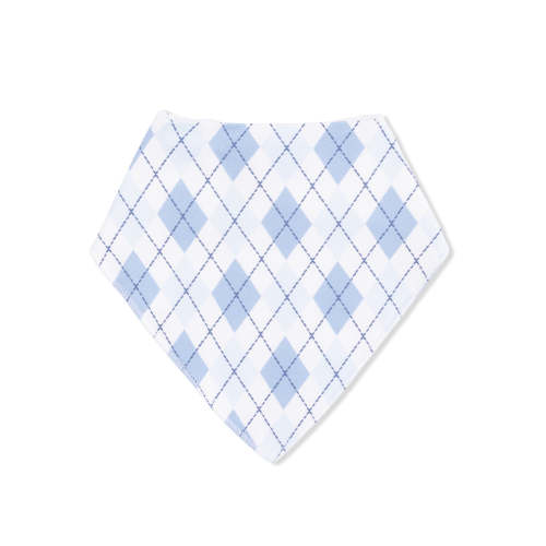 Bandana Bib, Blue Argyle – SpearmintLOVE