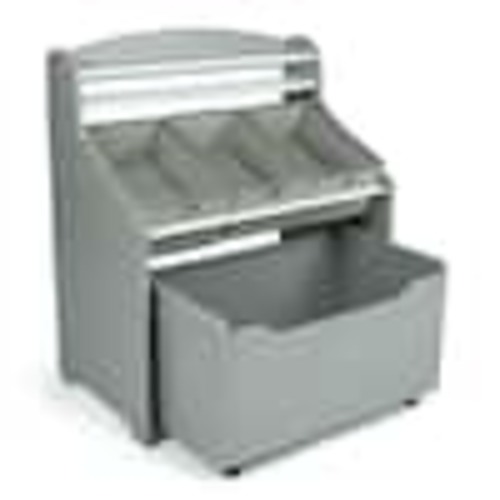 Humble Crew Camden 3-in-1 Grey Toy Organizer with Rollout Trunk Toy Chest 30 in. H x 25 in. W x 15 in. D TB524