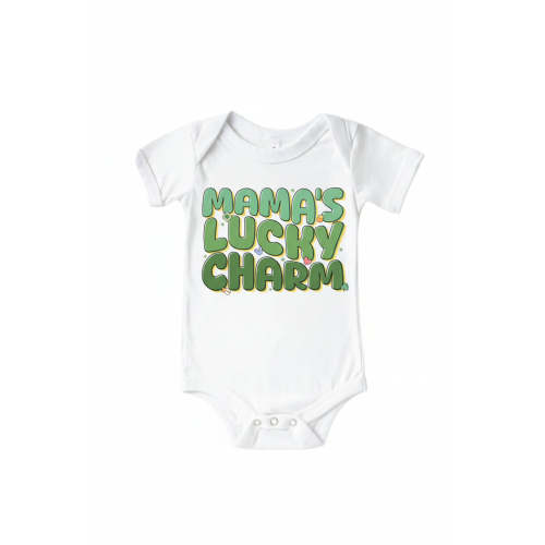 Mama's Lucky Charm Graphic Bodysuit & Kids Tee | White