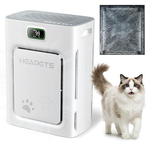 Pet Air Purifier for Home Large Room 2500 sq ft, H13 HEPA Washable Double-Sided Filter,Air Cleaner for Pet Hair Dander Odor Allergies Pollutant Smoke Dust,PM2.5 Air Quality Monitor,Auto Mode,P358 Grey