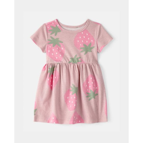 Baby Girl Strawberry Short-Sleeve Dress - Pink | Carter's