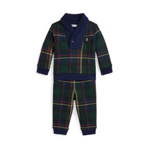 Baby Boys Plaid Fleece Sweatshirt & Pant Set