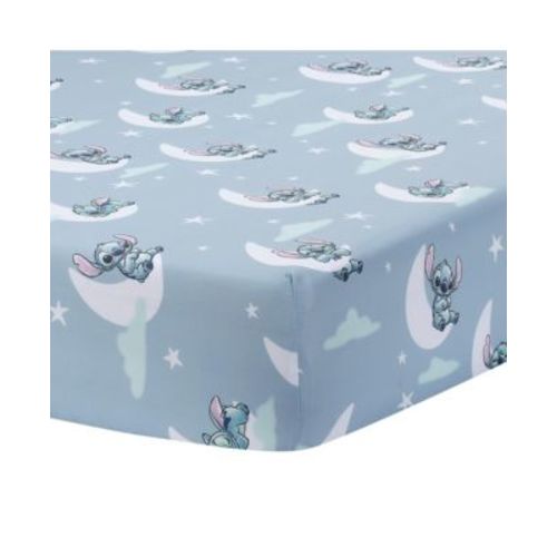 Baby Disney Stitch Soft Microfiber Blue Fitted Crib Sheet