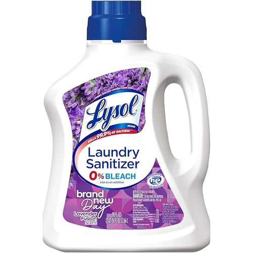 Lysol Disinfectant Laundry Sanitizer & Scent Booster, Laundry Detergent Additive, Color Safe Bleach Alternative, Laundry Odor Eliminator, Kills Bacteria & Viruses, Lavender Scent, 90 Fl Oz