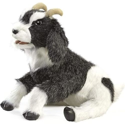 Folkmanis Puppets Goat Hand Puppet, Grey/White