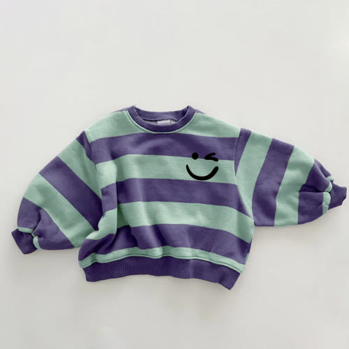 Baby & Kids Smiley Stripe Sweatshirt