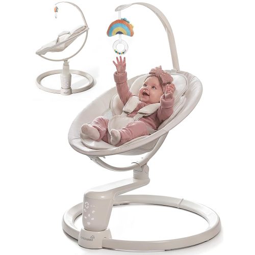 Grownsy Baby Swings for Infants, Dual Motion Side-to-Side & Front-to-Back | Baby Swing Rocker with 5 Speeds and Built-in Music, 270° Seat Rotation, 5-Point Harness for Newborn 0-9 Months