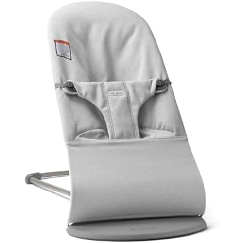 BabyBjörn Bouncer Bliss, Woven Mélange, Light Grey | 2-in-1 Adjustable Baby Bouncer Seat and Toddler Chair, Newborn to Toddler (8-29 lbs), 4 Positions, Lightweight & Portable